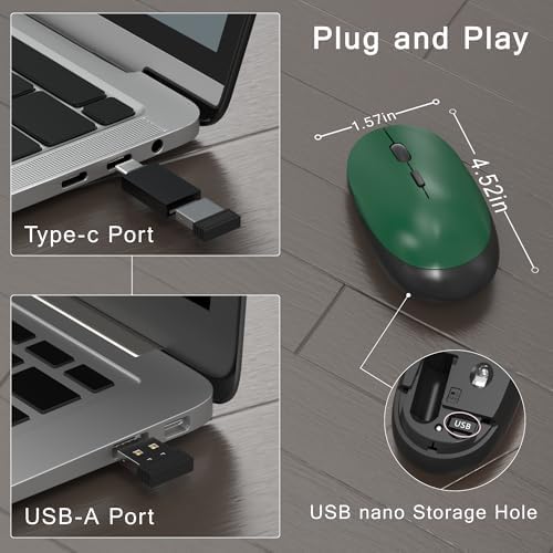 Colorful MPTOG Wireless Computer Keyboard and Mouse Combo (Dark Green)