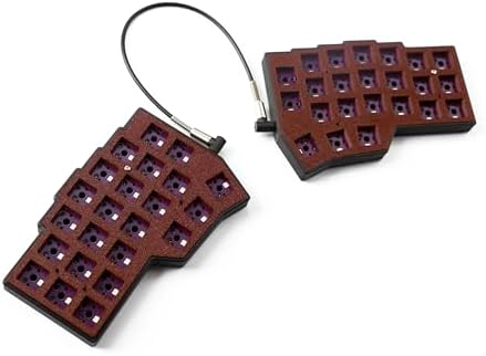 YMDK Corne V4.1 46 Keys Split Keyboard Ergonomic Hotswappable 40% Layout 3D PLA RGB QMK Vial All Key Programmable Mini Independent Gaming Keyboard Kit (Wired Red Black Split 46)