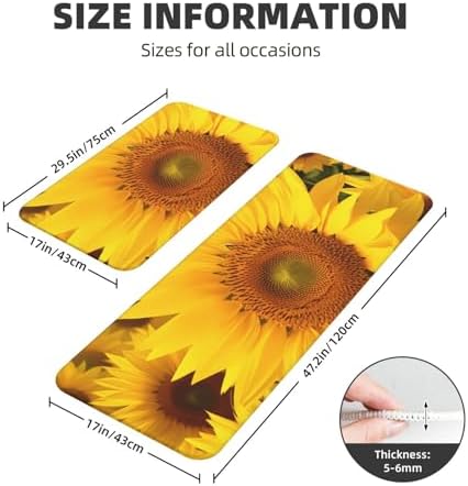 2-Piece Anti-Fatigue Kitchen Mats, Cushioned Non-Slip Standing Desk Mat