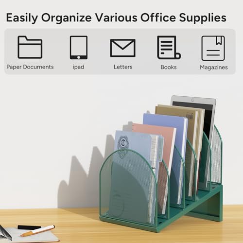 5-Section Desk File Organizer