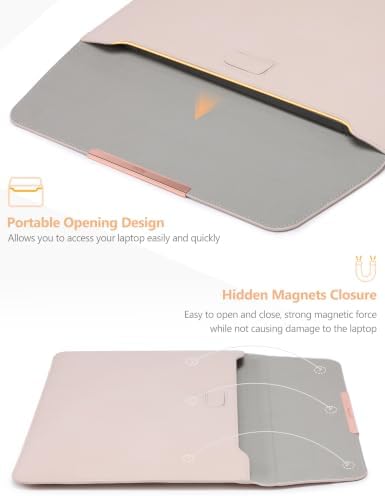 HYZUO 15-16 Inch Laptop Sleeve Case Bag with Stand, Apricot