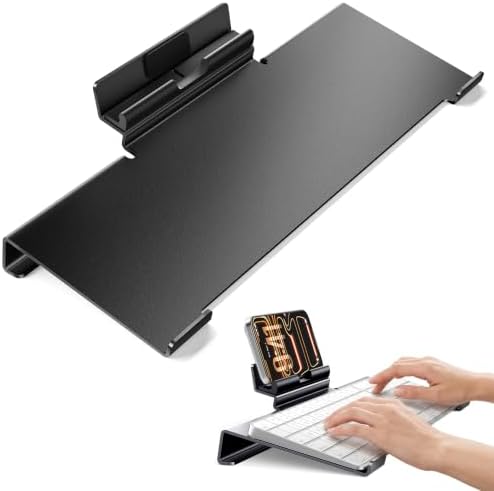 Vaydeer 2-in-1 Metal Keyboard Stand with Phone Stand for Desk
