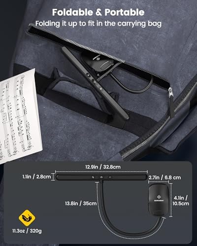 Glocusent 81 LED Music Stand Light, 3 Color & 5 Brightness Piano Lamp