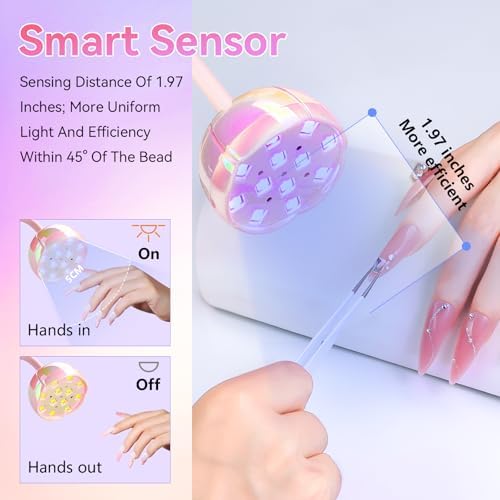Makartt Cordless Gooseneck UV Nail Lamp for Gel-X Nails, Home DIY Use