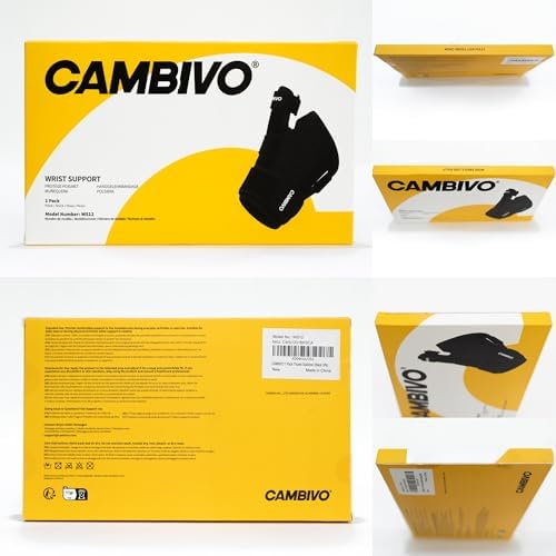 CAMBIVO Thumb Brace with Adjustable Straps, Breathable Wrist Support with Open-Palm for Arthritis, De Quervain's Tenosynovitis, Sprains, Fits Right or Left (Black, S/M) (Pack of 2)