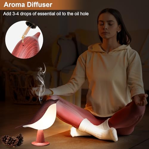 VoMii Bird Desk Lamp, Small Table Lamp Cordless Touch Dimmable Night Light with 3 Color Temperature, Rechargeable Decorative Lamps for Bedroom Bedside Nightstand, Desk Decor, Bird Gifts