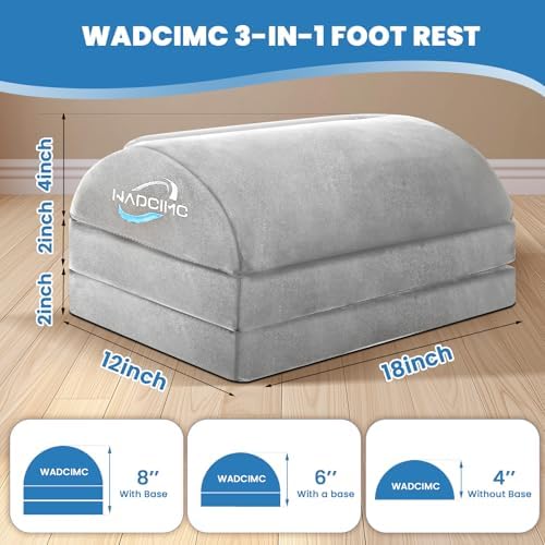Foot Rest for Under Desk at Work, Warmer Feet Pocket Footrest,Foot Stool with Washable Cover,Comfortable Footrest with 3 Adjustable Heights, for Office Gaming Chair, for Leg Support, XL(18IN)