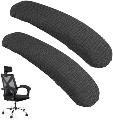 Vin Beauty Office Chair Armrest Covers, 2Pcs Office Removable Arm Rest Covering, Elastic Chair Armrest Covers, Office Seat Hand Rest Protector, Arm Covers Protectors for Office Chair(Grey)