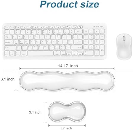 Clear Gel Mouse Wrist Rest, Wrist Support Wrist Pad for Typing Pain Relief, Ergonomic Cool Wrist Rest for Mouse, Hand Mouse Wrist Rest for Office, Gaming, Computer, Laptop - Transparent