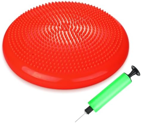 Silipull Wobble Cushion with Inflation Pump Balance Disc Stability Disc Wiggle Seat Therapy Exercise Office Chair or Sensory