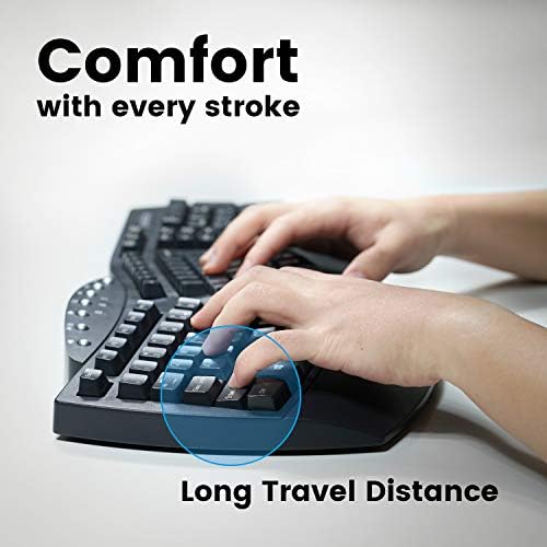 Perixx Periboard-612B Wireless Ergonomic Split Keyboard with Dual Mode 2.4G and Bluetooth Feature, Compatible with Windows 11 and Mac OS X System, Black, US English Layout