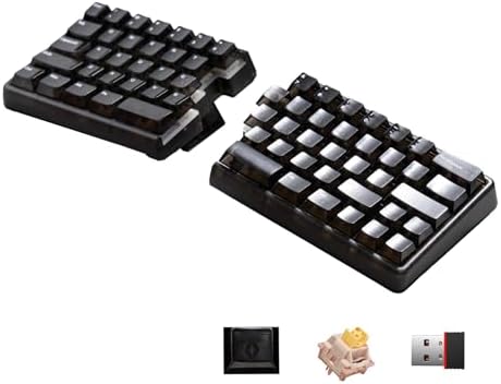 Lite Wireless Split Keyboard Mechanical - Silent Switches, RGB, Foam, Hot Swappable, Compact 60% Layout, PBT Keycaps Programmable for Mac & Windows Black