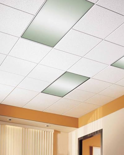 Sage Green Magnetic Fluorescent Light Covers for Ceiling Lights 2 x 4 Feet,White Contemporary Minimalist Geometric Office Classroom Kitchen Drop Ceiling Light Covers Lighting Filters Shade 4 Packs