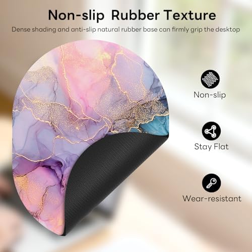 Oval Mouse Pad 6x8in Non-Slip for Laptop,Dream Marble