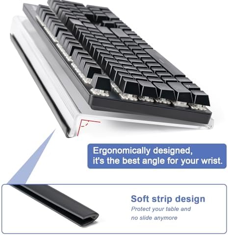 Clear Acrylic Tilted Computer Keyboard Holder for Ergonomic Typing