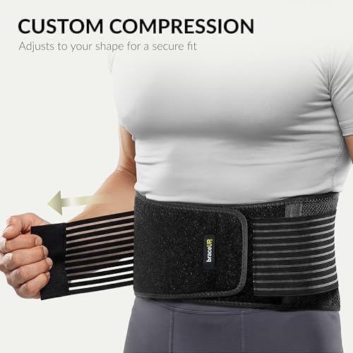 BraceUP Back Support Belt for Men and Women - Breathable Waist Lumbar Support Lower Back Brace for Sciatica, Herniated Disc, Scoliosis Lower Back Pain Relief, with Dual Adjustable Straps (XXL)