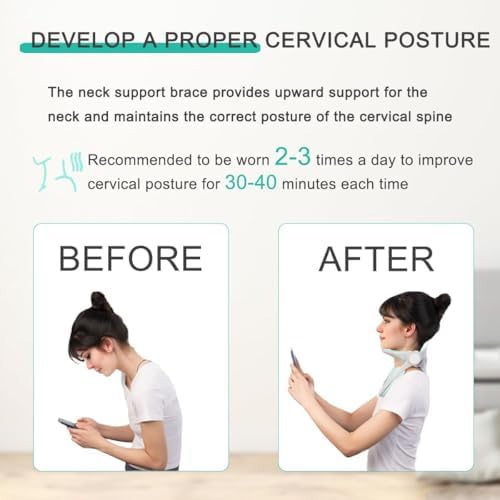Neck Brace for Neck Pain and Support, 360° Adjustable Neck Traction Device