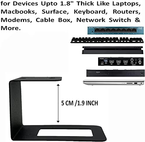 AUXPhome (3) Laptop Holder Under Desk Laptop Mount Organizer Rack Storage Shelf, Add On Under Table Laptops, Keyboard, Routers, Modems, Cable Box, Network Switch & More, Desk Accessories