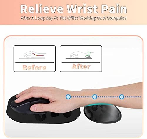 Black Leopard Ergonomic Wrist Rest Pad + Cute Mouse Pad + Cup Coaster, Memory Foam with Non-Slip Base 3Pcs Mousepad Desktop Supply Set Combo for Laptop, Computer, Gaming & Office