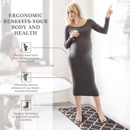 WISELIFE Anti Fatigue Floor Mat, 17.3" x 28", 4/5 Inch, Chocolate