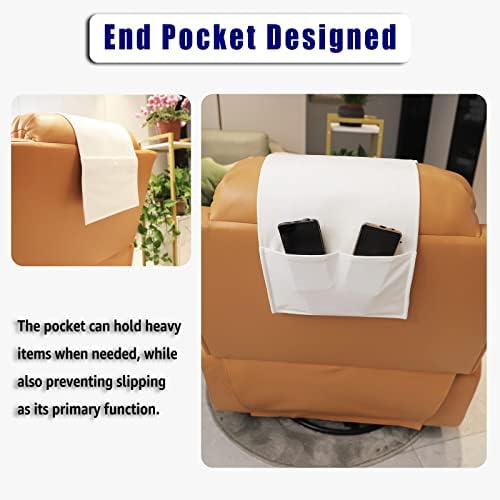 Velvet Recliner Headrest Pillow, Non-Slip Neck Support, Nature White