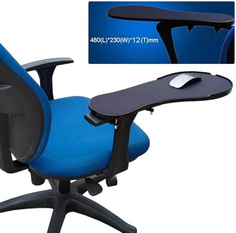 XL Size Chair Arm Rest Mouse Pad Chair Arm Clamping Wrist Support 480 * 230mm Elbow Rest with Non-Slip Mouse Mat OK020