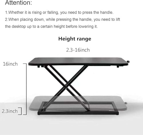 Height Adjustable Standing Desk Black Converter Keyboard Riser 23.6 Inch