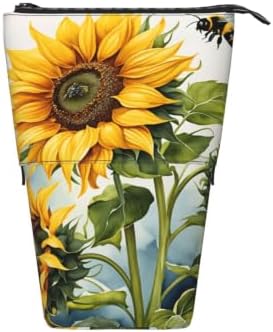 Sunflowers Bee Flowers Standing Pencil Case