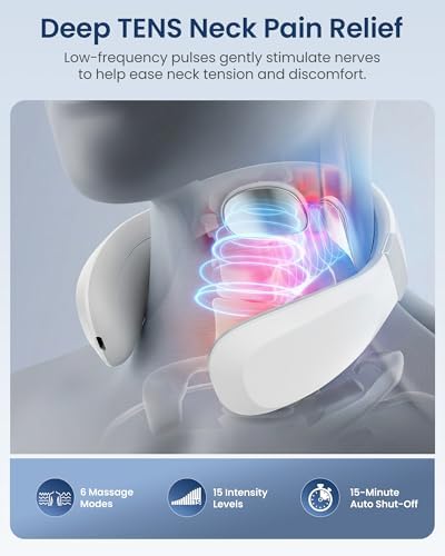 COMFIER FSA Eligible Cordless Neck Massager for Pain Relief Deep Tissue, Vibration Travel Massager,Portable HSA Neck Massager for Office, Mothers Day Gift