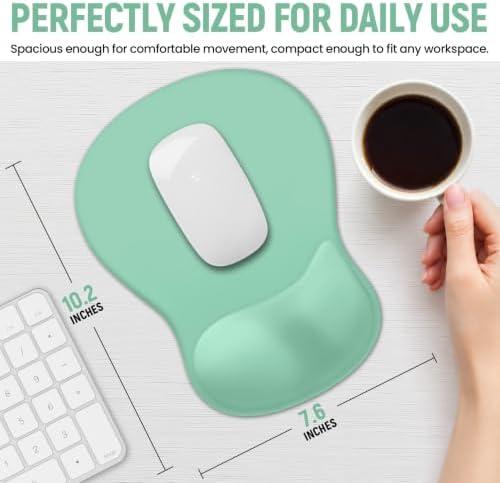 Ergonomic Mouse Pad with Wrist Rest, Gel Wrist Support, Aquamarine
