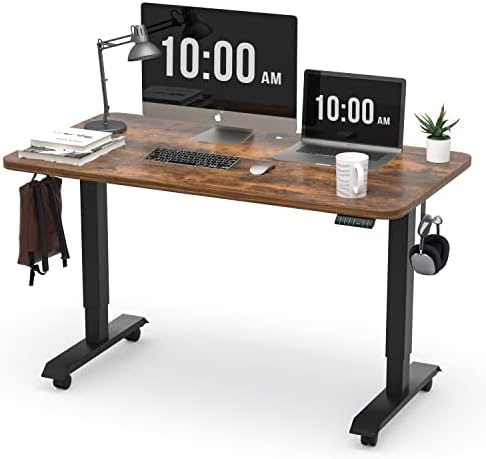 Monomi 48" x24“ Electric Height Adjustable Standing Desk,Rustic Brown
