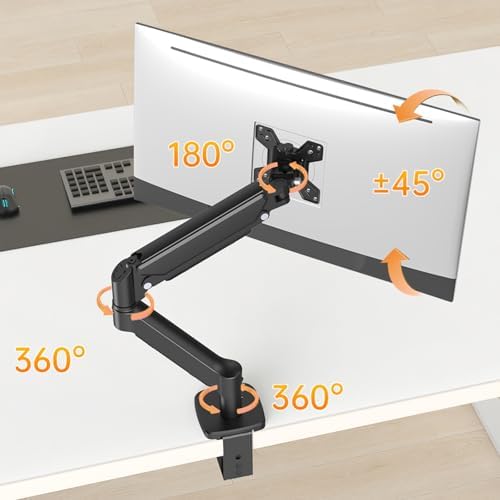 Heavy Duty Single Monitor Arm Desk Mount Gas Spring for 17-32 Inch Screens