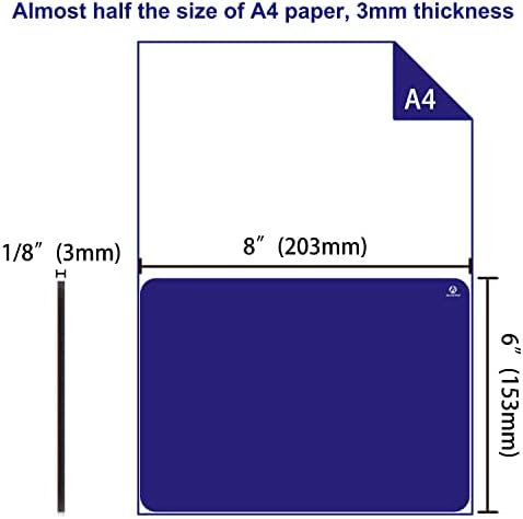 Audimi Small Mouse Pad 6 x 8 Inch, Mini Mouse Pad Thick for Laptop Wireless Mouse Home Office Travel, Portable & Washable (Blue)