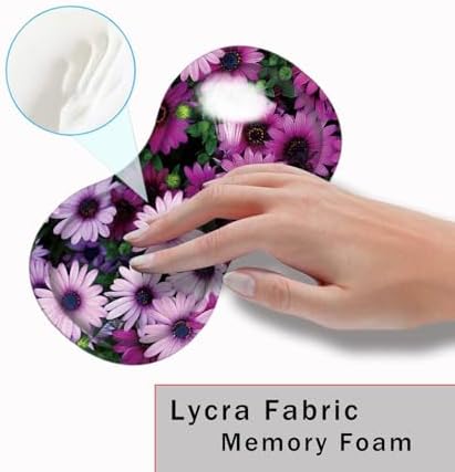 Mouse Pad with Wrist Support + Desk Mat + Coaster 3 in 1 Set, XXL Large Gaming Mousepad Ergonomic Mouse Pads for Desk Computer Laptop Office,African Daisy