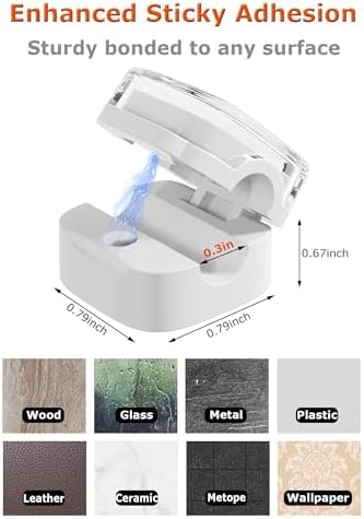 Magnetic Cable Clips, Adjustable Cord Holder Management, Adhesive Wire Keeper Organizer for Home Office Desk Phone PC Car Wall Desktop Nightstand Appliance (9-Pack White Crystal)