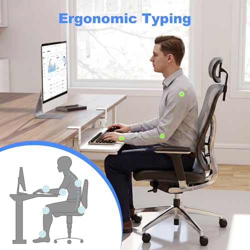 XINLEI Keyboard Tray Under Desk Large C-Clamp 25.6" x 11.8" Board
