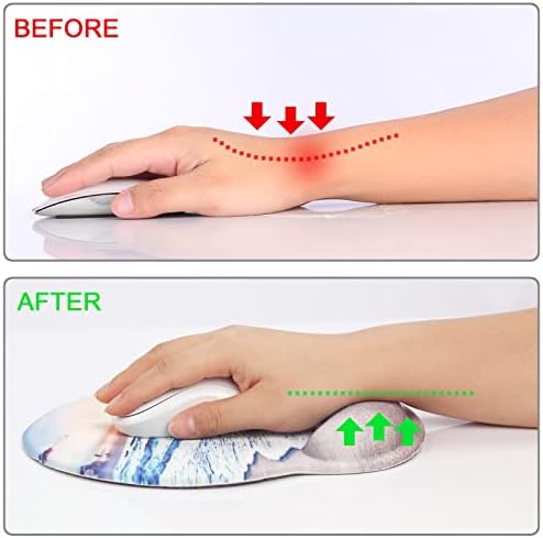 Ergonomic Mouse Pad with Wrist Rest Support,Gel Mouse Pads for Desk