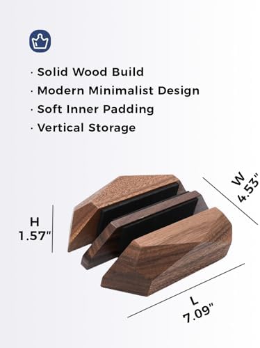 Dual Laptop Holder Adjustable Vertical Laptop Stand, 2 Slots MacBook Stand Wood,Wooden Laptop Stand,Vertical Laptop Holder for Desk, Widen Dock Fits All MacBook/Surface pro