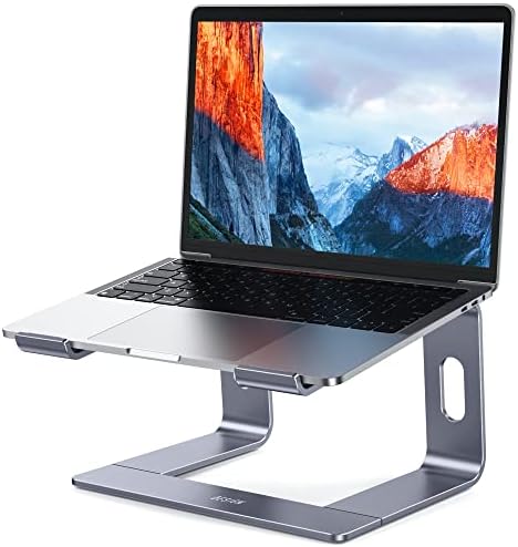 BESIGN LS03 Aluminum Laptop Stand, Ergonomic Detachable Computer Stand, Notebook Holder, Laptop Mount Compatible with Air, Pro, Dell, HP, Lenovo More 10-15.6" Laptops, Space Gray