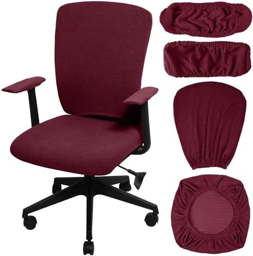 Tallew 4 Pcs Office Chair Covers Stretchable Armrest Seat,XL,Burgundy
