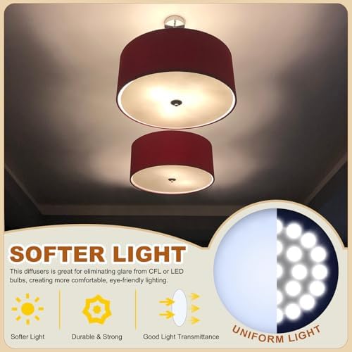 PATIKIL Lampshade Diffuser, 11" Dia 1.7mm Thick Translucent White 2Pcs
