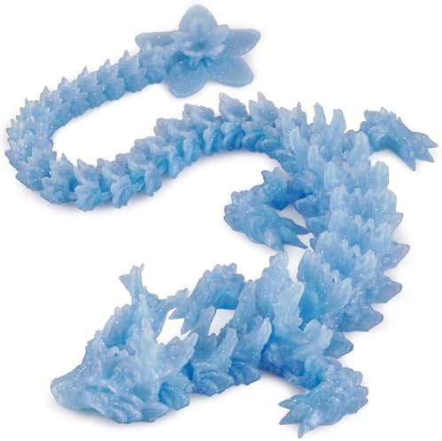 Outgoto 3D Printed Cherry Blossom Dragon – 11.8in Realistic Articulated Dragon Fidget Toy, Desk Décor and Collectible