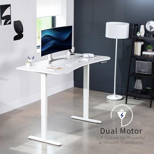 VIVO White 60 x 24 in Standing Desk, DESK-KIT-E2W1W
