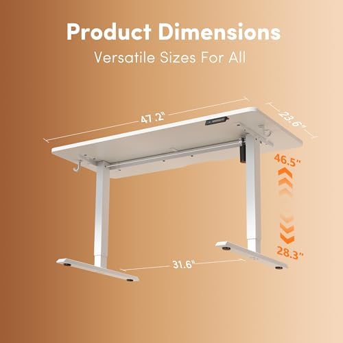 FEZIBO 48" Electric Standing Desk Height Adjustable Desk, White