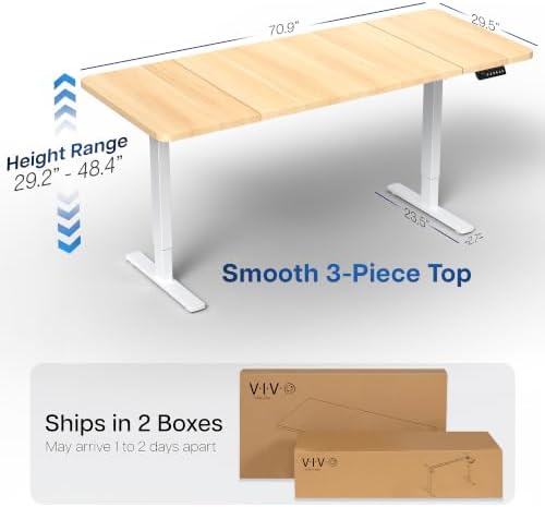 VIVO Light Wood 71 x 30 in Standing Desk, DESK-KIT-1W7C