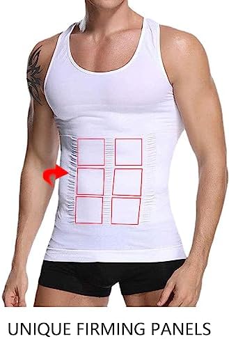 Frogwill Mens Posture Correction/Support/Pain Relief Slimming Body Vest Shirt (XXL, White-New)