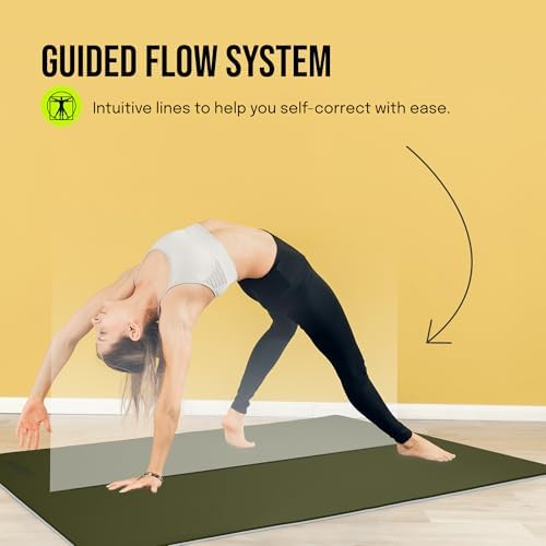 Gogokiwi Extra Wide Yoga Mat for Men Women (72"L x 36"W) Non Slip Fitness & Exercise Mat with Alignment Marks for Yoga, Pilates, Floor Workouts