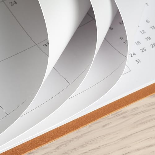 Cabbrix Desk Calendar 2026 with Desktop Mat, Simplified Medium Desk Pad Calendar 15" x 12" July 2026 to June 2027, Desk Blotter Calendar for Home School and Office (Brown)