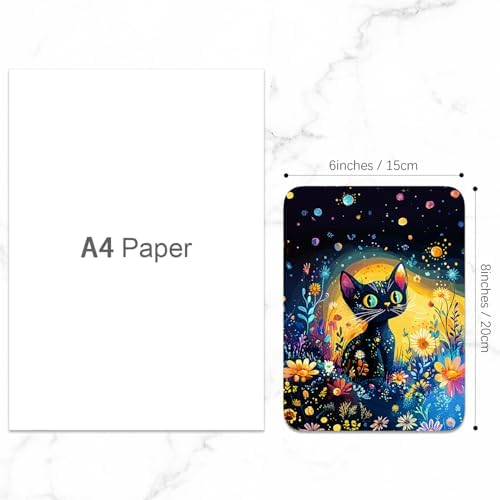 Small Mouse Pad, Mini Mouse Pad 6 x 8 Inch, Thick Rubber Waterproof Mouse Mat, Cute Mousepad for Women Men Wireless Mouse Laptops Home Office, Calico Cat