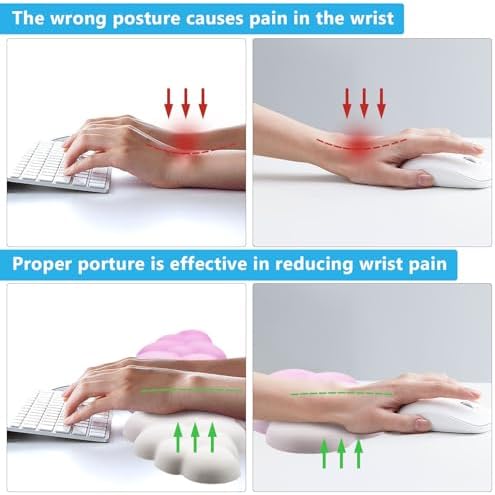 2X Cloud Wrist Rest - Memory Foam Keyboard Palm Rest with Non-Slip Base for Office, Computer, Laptop, Gaming (Purple)